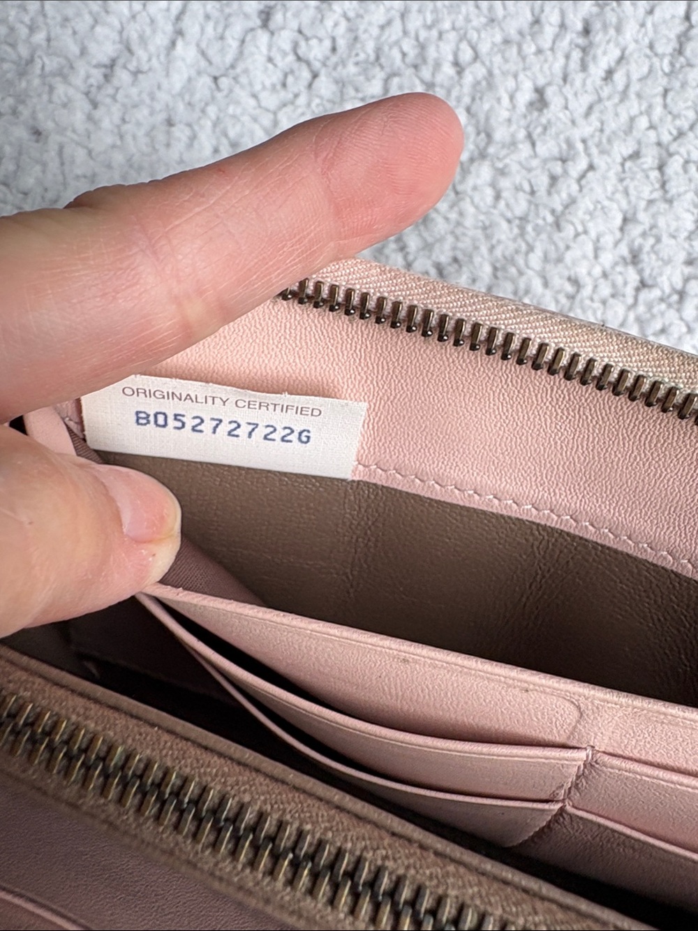 Bottega Veneta NAPPA Lambskin Leather Woven Zip-Around Wallet in Blush Pink - Picture 9 of 15